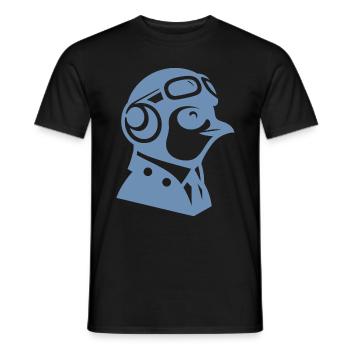 Penguin Pilot Airplane Flying Flight License - Men's T-Shirt - black - Front - AI Model Male 178 light (178cm)