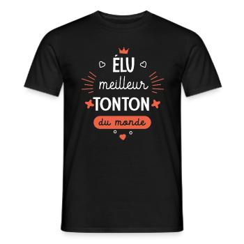 Meilleur Tonton du monde Cadeau oncle - T-shirt homme - noir - Devant - AI Model Male 178 light (178cm)