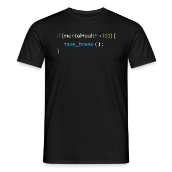 Mental Health and Coding Design - Men's T-Shirt - black - Front - AI Model Male 178 light (178cm)