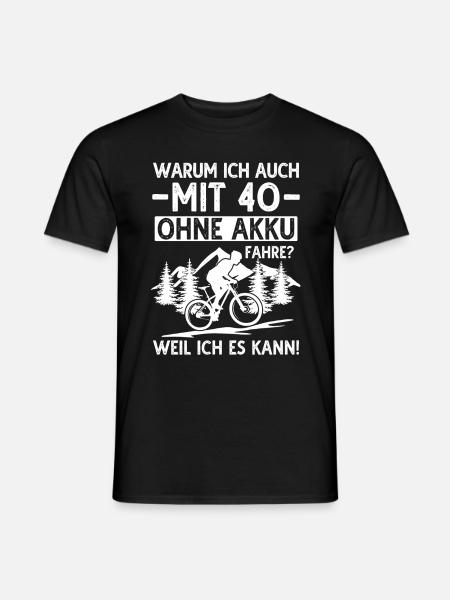 40 Geburtstag Fahrrad 40 Jahre Radfahrer Spruch - Männer T-Shirt - Schwarz