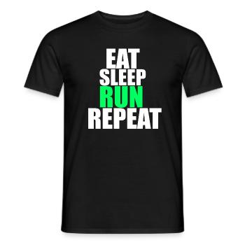 Eat Sleep Run Repeat! - Men's T-Shirt - black - Front - AI Model Male 178 light (178cm)