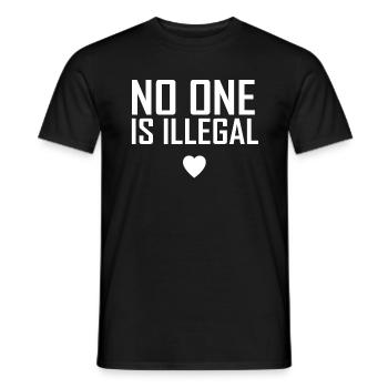 no one is illegal - Men's T-Shirt - black - Front - AI Model Male 178 light (178cm)