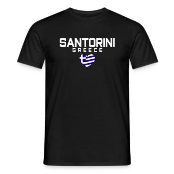 SANTORINI Greece Grèce - T-shirt homme - noir - Devant - AI Model Male 178 light (178cm)