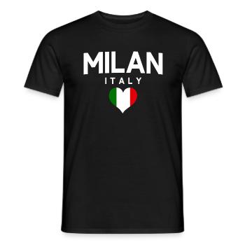 Milan Italy Mailand Italien - Männer T-Shirt - Schwarz - Vorne - AI Model Male 178 light (178cm)