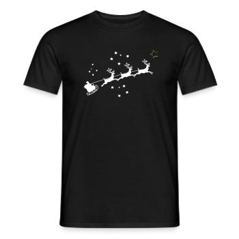 Renne père noël - T-shirt homme - noir - Devant - AI Model Male 178 light (178cm)
