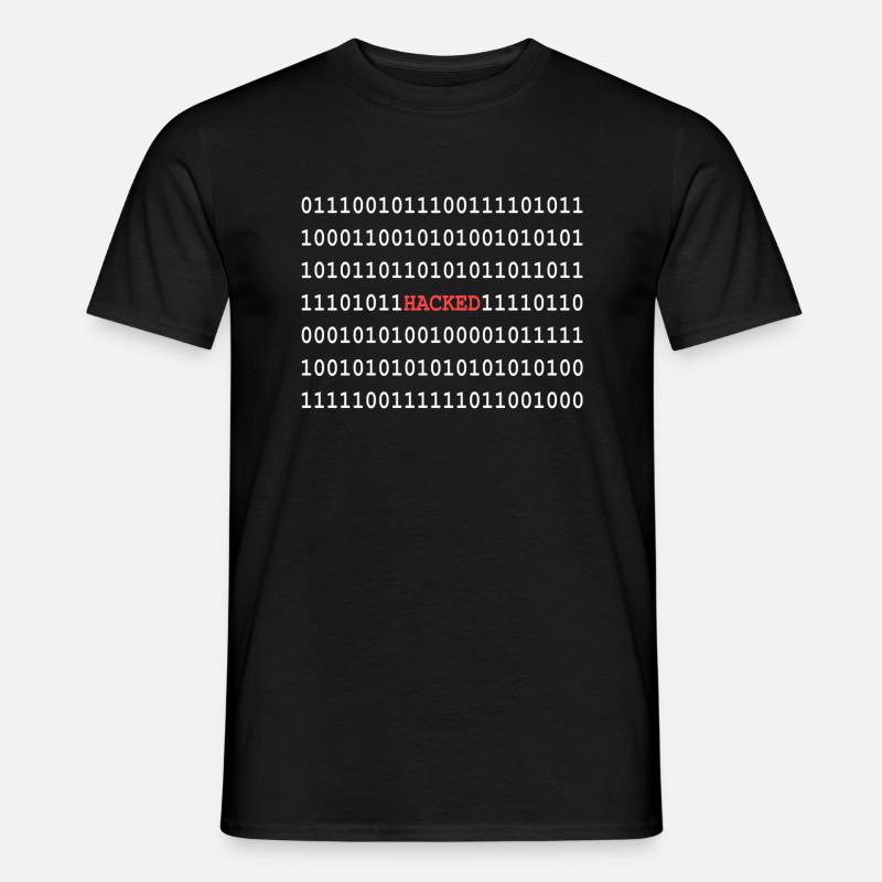 Binärcode Hacker - Männer T-Shirt - Schwarz