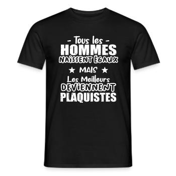 Plaquiste homme cadeau drôle humour - T-shirt homme - noir - Devant - AI Model Male 178 light (178cm)