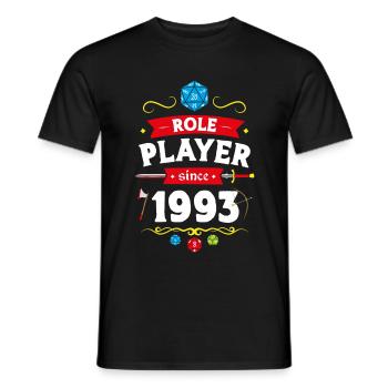 Rollenspieler seit 1993 - Männer T-Shirt - Schwarz - Vorne - AI Model Male 178 light (178cm)