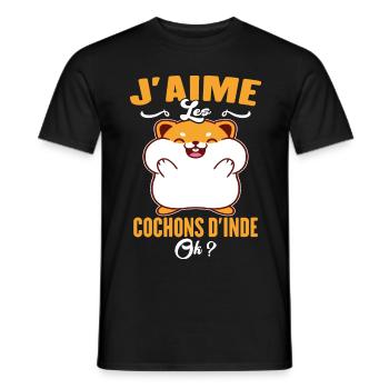 J'aime Les Cochons D'Inde - T-shirt homme - noir - Devant - AI Model Male 178 light (178cm)