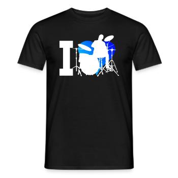 Kit de batterie féminin Percussionniste Batteur - T-shirt homme - noir - Devant - AI Model Male 178 light (178cm)