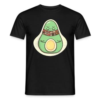 Meditierende Avocado Hippie Entspannung - Männer T-Shirt - Schwarz - Vorne - AI Model Male 178 light (178cm)