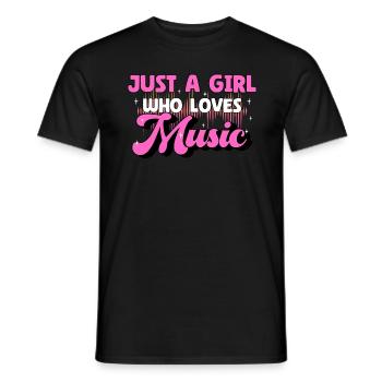 Just A Girl Who Loves Music - Männer T-Shirt - Schwarz - Vorne - AI Model Male 178 light (178cm)