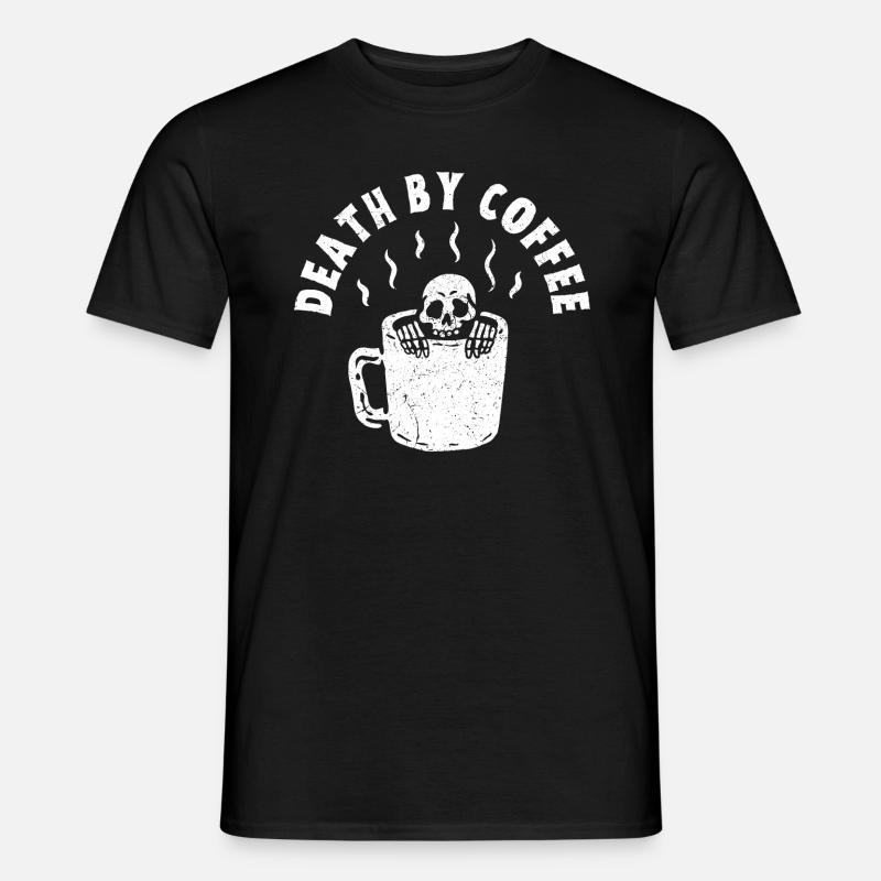 Tod durch Kaffee - Männer T-Shirt - Schwarz