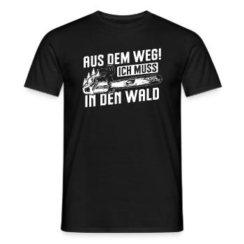 Aus dem Weg ich muss in den Wald Holzfäller Spruch - Männer T-Shirt - Schwarz - Vorne - AI Model Male 178 light (178cm)