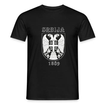 Srbija - T-shirt homme - noir - Devant - AI Model Male 178 light (178cm)