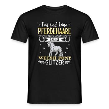 Ce ne sont pas des poils de cheval, c’est Welsh Pony Glit - T-shirt homme - noir - Devant - AI Model Male 178 light (178cm)