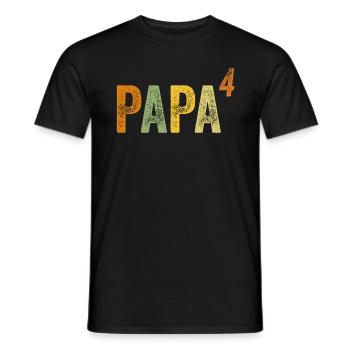 Papa haut Quatre - 4 enfants Père Fête des Pères - T-shirt homme - noir - Devant - AI Model Male 178 light (178cm)