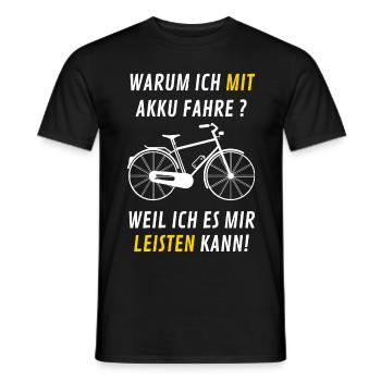 Fahrradfahren mit Akku - Männer T-Shirt - Schwarz - Vorne - AI Model Male 178 light (178cm)