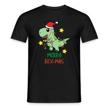 Merry Rex-Mas Ugly Christmas XMAS X-Mas - Männer T-Shirt - Schwarz - Vorne - AI Model Male 178 light (178cm)