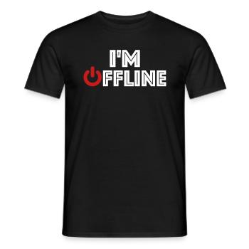 Ich bin offline | Internet, Informatik, Gamer - Männer T-Shirt - Schwarz - Vorne - AI Model Male 178 light (178cm)