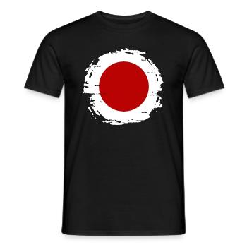 Japan Flag Used Look Nihon Japanese Flag - Men's T-Shirt - black - Front - AI Model Male 178 light (178cm)