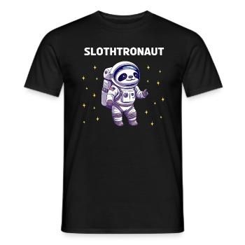 Slothtronaut - Astronaut Design - Men's T-Shirt - black - Front - AI Model Male 178 light (178cm)