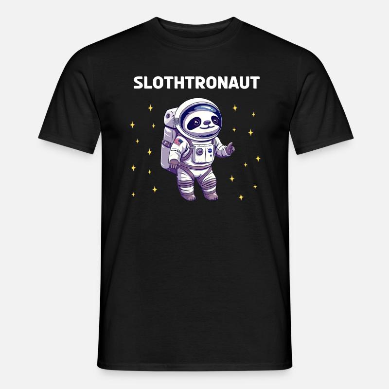 Slothtronaut - Astronautendesign - Männer T-Shirt - Schwarz