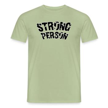 Strong person - Men's T-Shirt - sage - Front - AI Model Male 178 light (178cm)