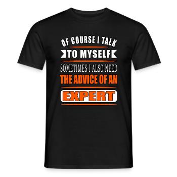 drôle de dicton Expert | Chemise colorée - T-shirt homme - noir - Devant - AI Model Male 178 light (178cm)