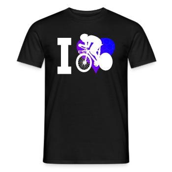 Cycliste sur route Hommes Vélo de route Femmes - T-shirt homme - noir - Devant - AI Model Male 178 light (178cm)