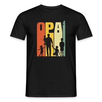 Opa hoch 4 vierfacher Opa werdender Opa Geschenk - Männer T-Shirt - Schwarz - Vorne - AI Model Male 178 light (178cm)