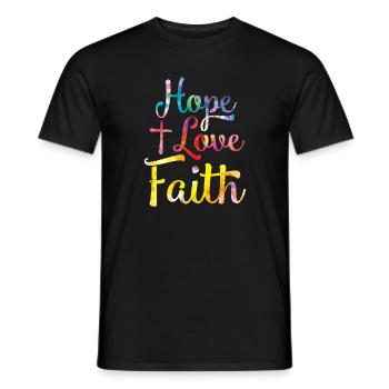 espère amour foi croix - T-shirt homme - noir - Devant - AI Model Male 178 light (178cm)