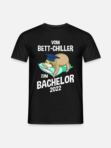 Vom Bett-Chiller zum Bachelor 2022 Faultier - Männer T-Shirt - Schwarz