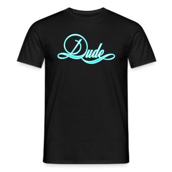 Dude for men - Men's T-Shirt - black - Front - AI Model Male 178 light (178cm)