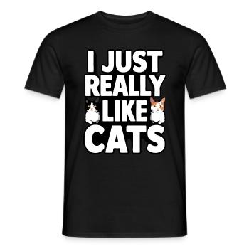 Chat Chats Amoureux Chat Propriétaire Chaton - T-shirt homme - noir - Devant - AI Model Male 178 light (178cm)