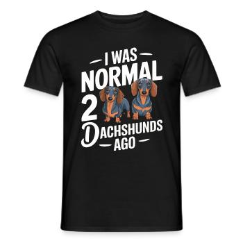 Chien teckel - T-shirt homme - noir - Devant - AI Model Male 178 light (178cm)