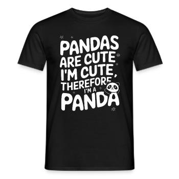 Panda Ours Panda Animal Pandas - T-shirt homme - noir - Devant - AI Model Male 178 light (178cm)