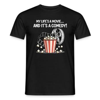 Lustiges Popcorn-Film Design - Männer T-Shirt - Schwarz - Vorne - AI Model Male 178 light (178cm)