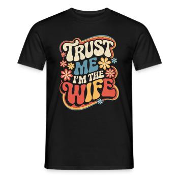 Woman Wife Partner Family Married - Men's T-Shirt - black - Front - AI Model Male 178 light (178cm)