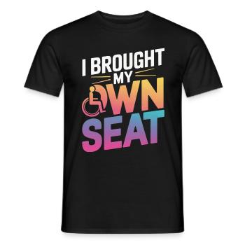 Fauteuil roulant Fauteuil roulant Handicapé Humour - T-shirt homme - noir - Devant - AI Model Male 178 light (178cm)