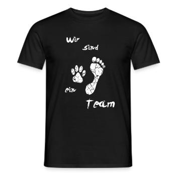 Nous sommes une équipe, chien, amour de chien, amoureux des chiens - T-shirt homme - noir - Devant - AI Model Male 178 light (178cm)