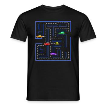 Course route, gamer, Gaming, racing bike, voitures - T-shirt homme - noir - Devant - AI Model Male 178 light (178cm)
