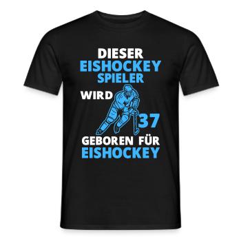 Eishockeyspieler 37 Jahre Eishockey 37 Geburtstag - Männer T-Shirt - Schwarz - Vorne - AI Model Male 178 light (178cm)