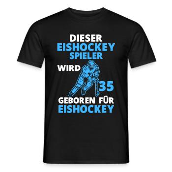 Eishockey 35 Jahre Eishockeyspieler 35 Geburtstag - Männer T-Shirt - Schwarz - Vorne - AI Model Male 178 light (178cm)