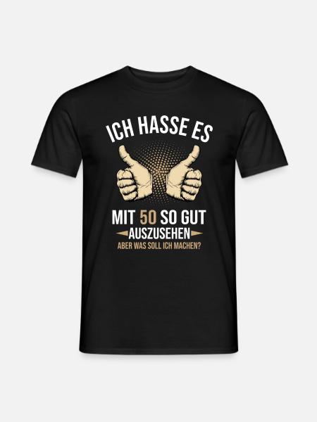 50. Geburtstag Damen Herren 50 Jahre - Männer T-Shirt - Schwarz