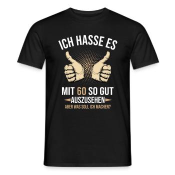 60. Geburtstag Damen Herren 60 Jahre - Männer T-Shirt - Schwarz - Vorne - AI Model Male 178 light (178cm)