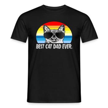 Best cat dad ever best cat dad kitten - Men's T-Shirt - black - Front - AI Model Male 178 light (178cm)