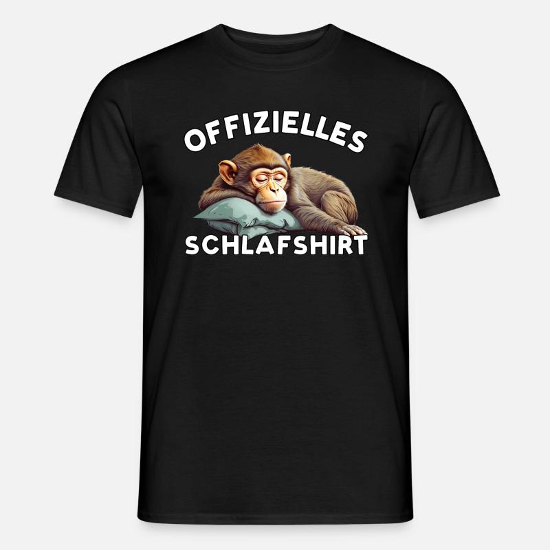 Offizielles Schlafshirt - Affendesign - Männer T-Shirt - Schwarz