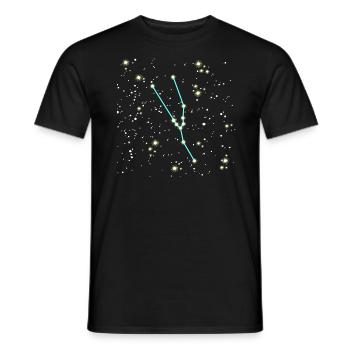 Conception de l'univers du signe du zodiaque taureau - T-shirt homme - noir - Devant - AI Model Male 178 light (178cm)
