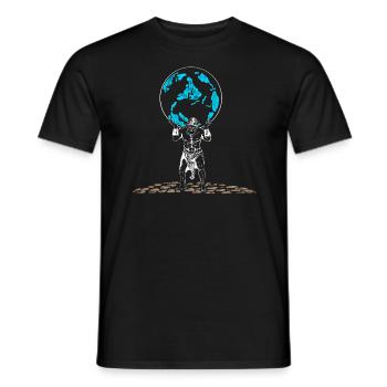 Motivation man with the world on his shoulders - Men's T-Shirt - black - Front - AI Model Male 178 light (178cm)
